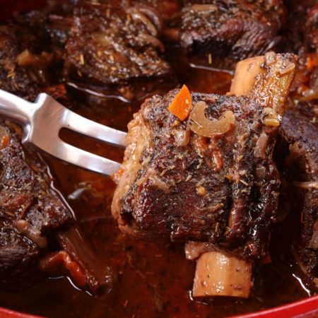 Image of Red Wine Braised Short Ribs and Smashed Potatoes Recipe